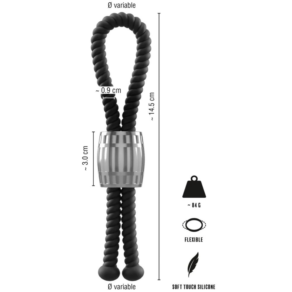 Rebel Men's Gear Heavy Rope Cock Strap Ayarlanabilir Penis Halkası