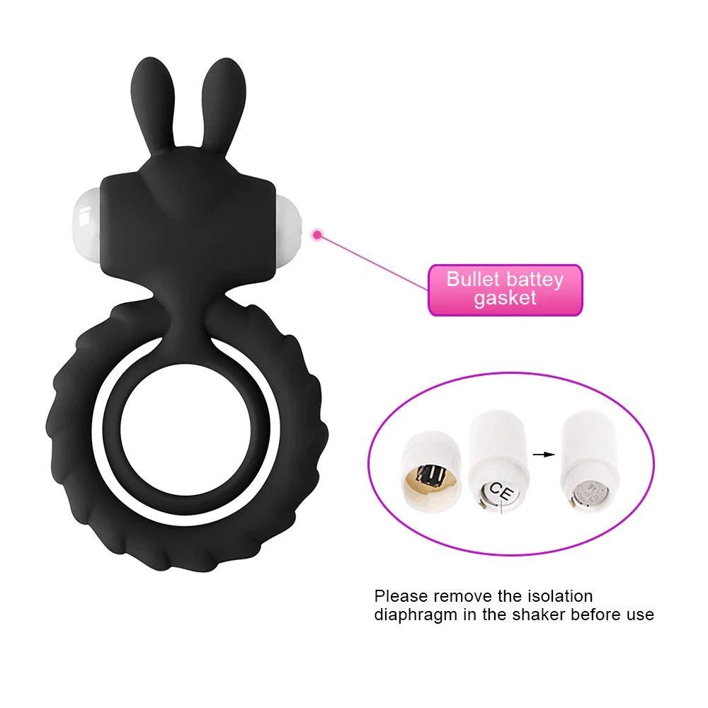 Frowzer Nuo Rabbit Klitoral Titreşimli Penis Halkası Siyah