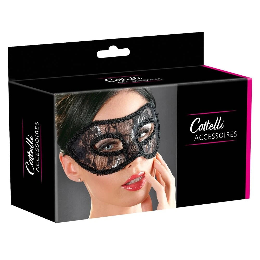 Cottelli Accessoires Natasha Nakışlı Dantel Göz Maskesi - Siyah