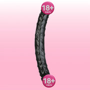 Doc Johnson Jr. Veined 30 Cm Çift Taraflı Realistik Jel Penis-Siyah