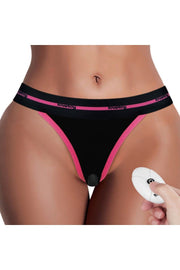 XS/S Printed Vibrating Panties Uzaktan Kumandalı Giyilebilir Vibratör-Black