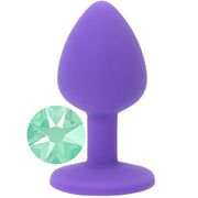 Erox Safe Body Purple Silicone Medium Yeşil Taşlı Anal Plug