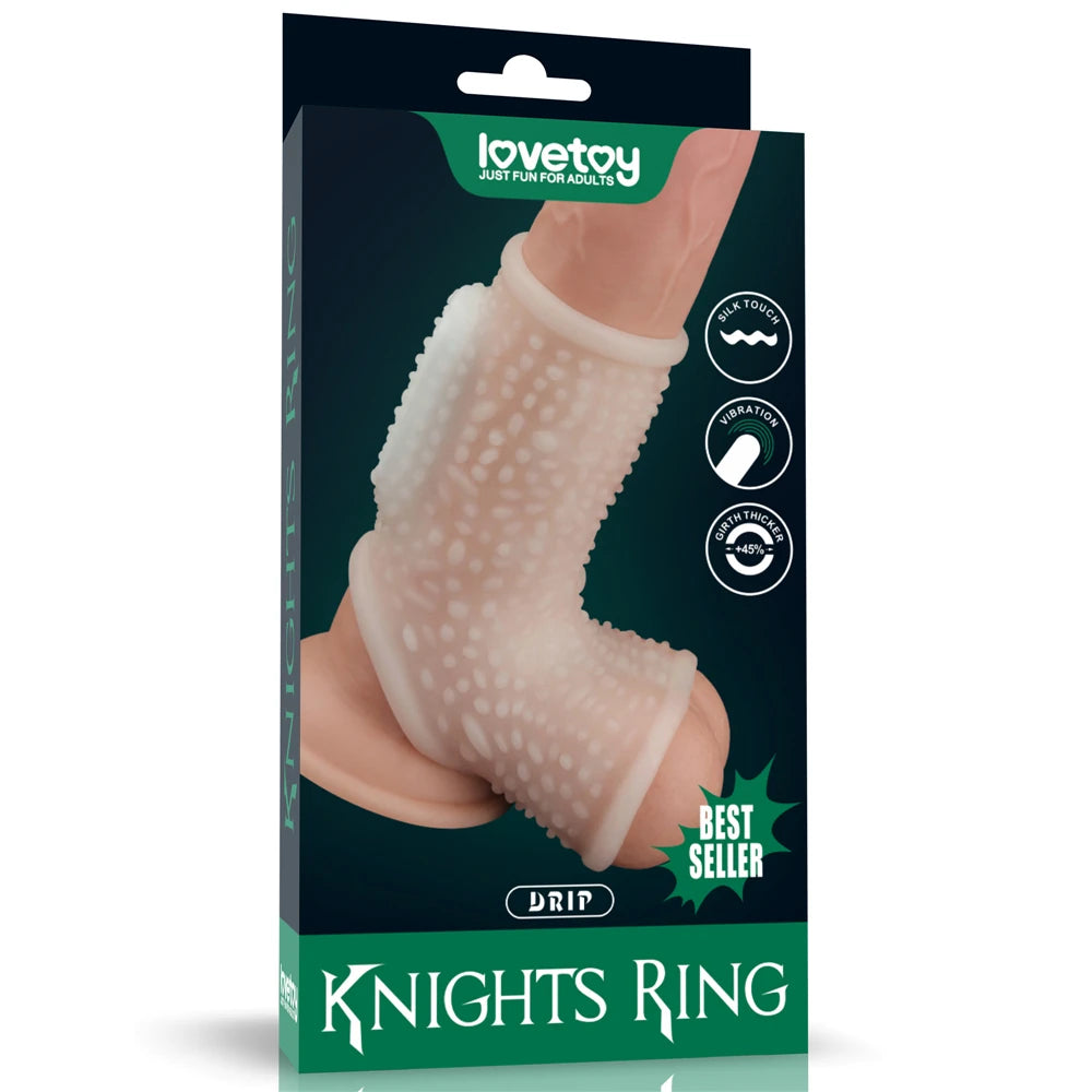 Lovetoy Vibrating Drip Knights Ring Scrotum Sleeve Titreşimli Penis Kılıfı LV343116
