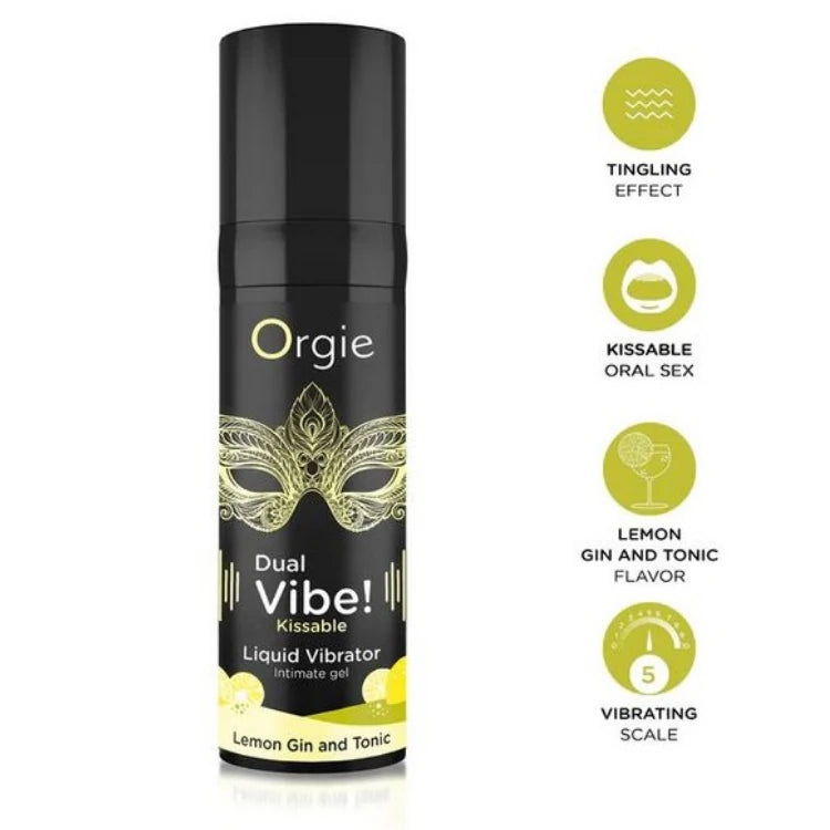 Orgie Dual Vibe Limon Aromalı Öpülebilir Likid Vibratör 15 Ml.