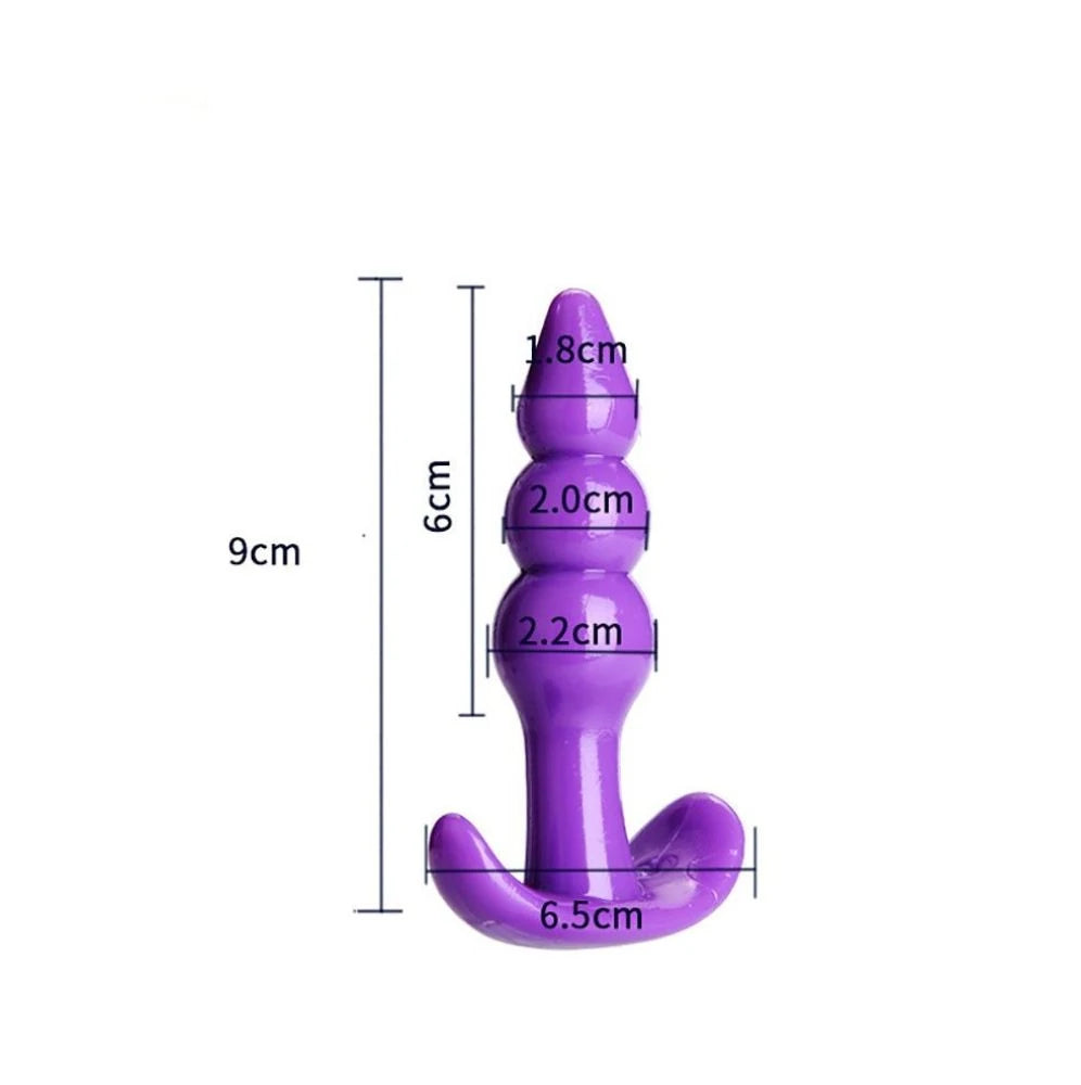 Frowzer Anal Fantasy Ribbled Silicone Jelly Butt Plug Anal Alıştırıcı-Purple