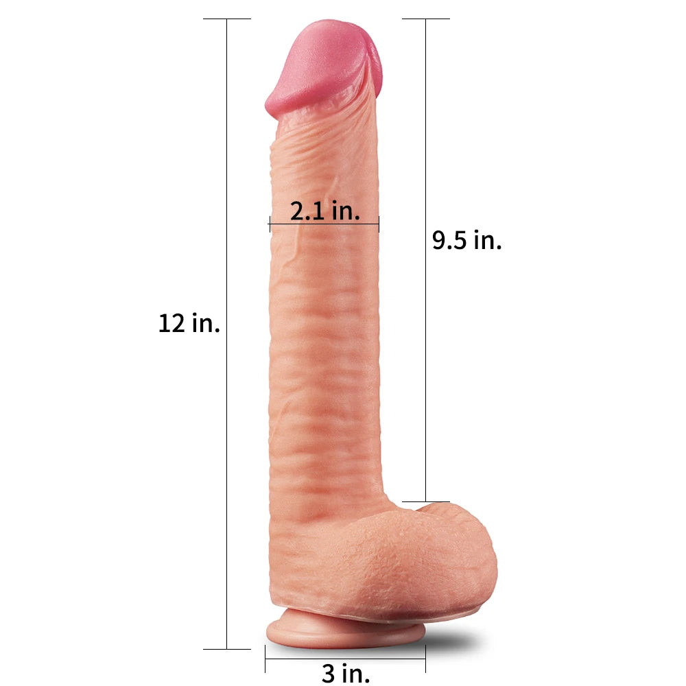 Lovetoy Dual Layered Platinum Silicone Cock 30 cm Realistik Penis LV411013