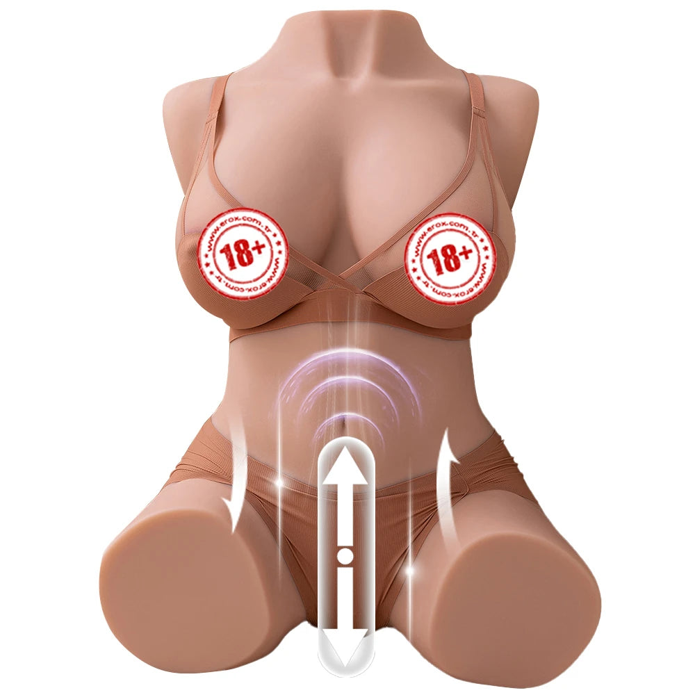 Shequ Dania Doll İtme Fonkiyon İskelet Yarım Vücut Masturbator SQ-MAT20017
