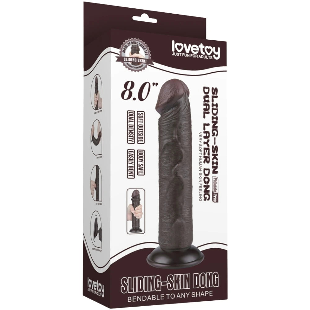 Lovetoy Sliding Skin Dildo Hareketli Deri Özellikli 20 Cm Realistik Zenci Penis