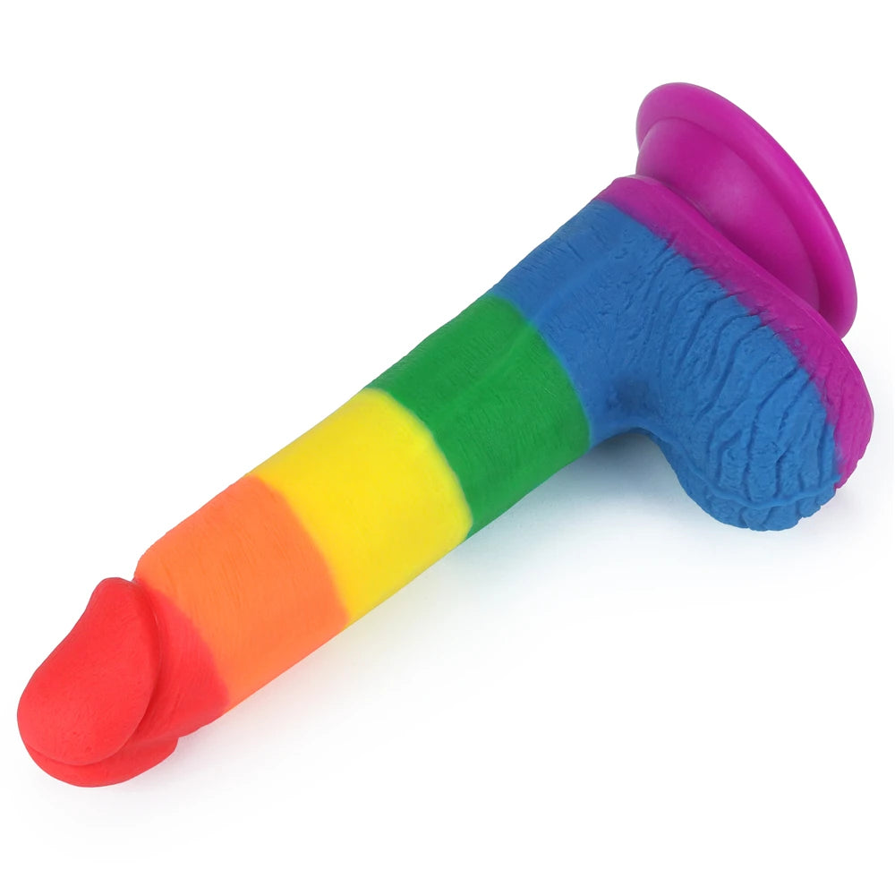 Lovetoy Prider Dildo 19.5 cm Belden Bağlamalı Renkli Realistik Penis LV410026