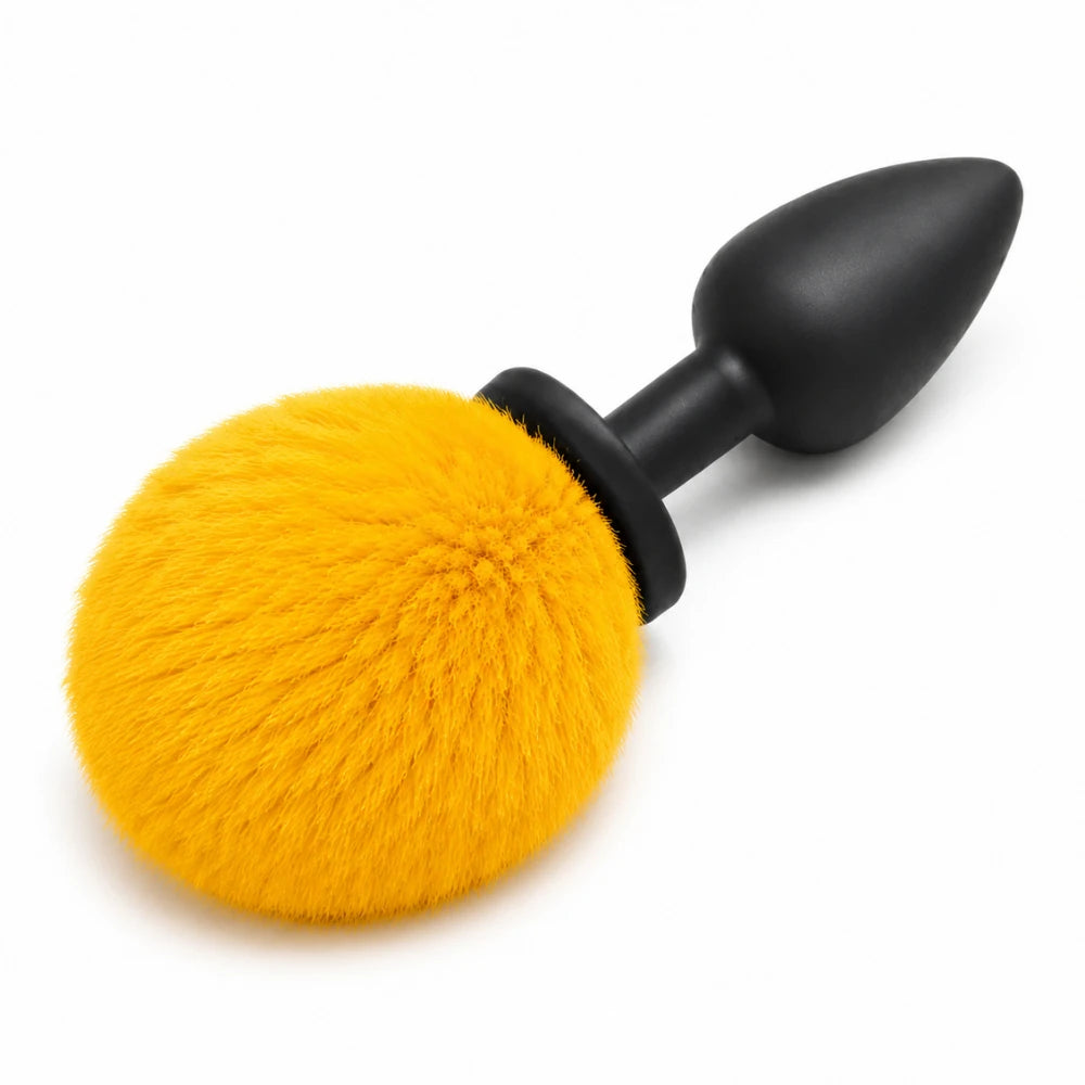Frowzer Anal Fantasy Luxury Black Silicone Bunny Tail Yellow Kuyruklu Anal Plug