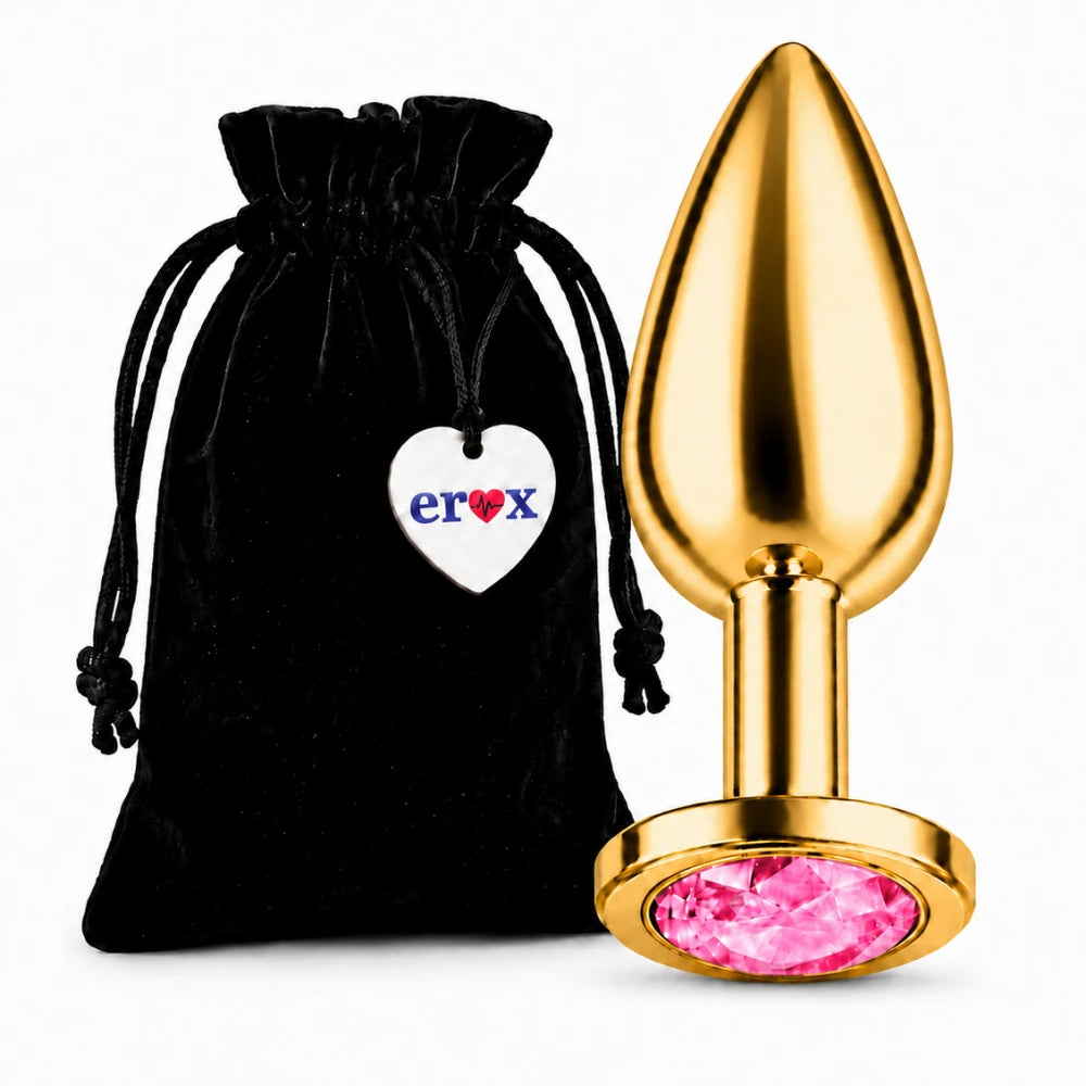 Frowzer Anal Fantasy Luxury Diamond Gold Çelik Pembe Taşlı Metal Anal Plug – Large