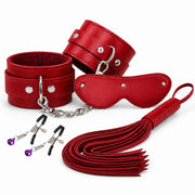 Frowzer Fetish Fantasy Series Cuffs 4 Pcs. Deri Fetiş Pozisyon Kelepçe Seti-Kırmızı