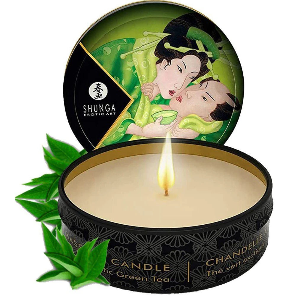 Shunga Mini Massage Candle Green Tea 30 Ml Erotik Masaj Mumu