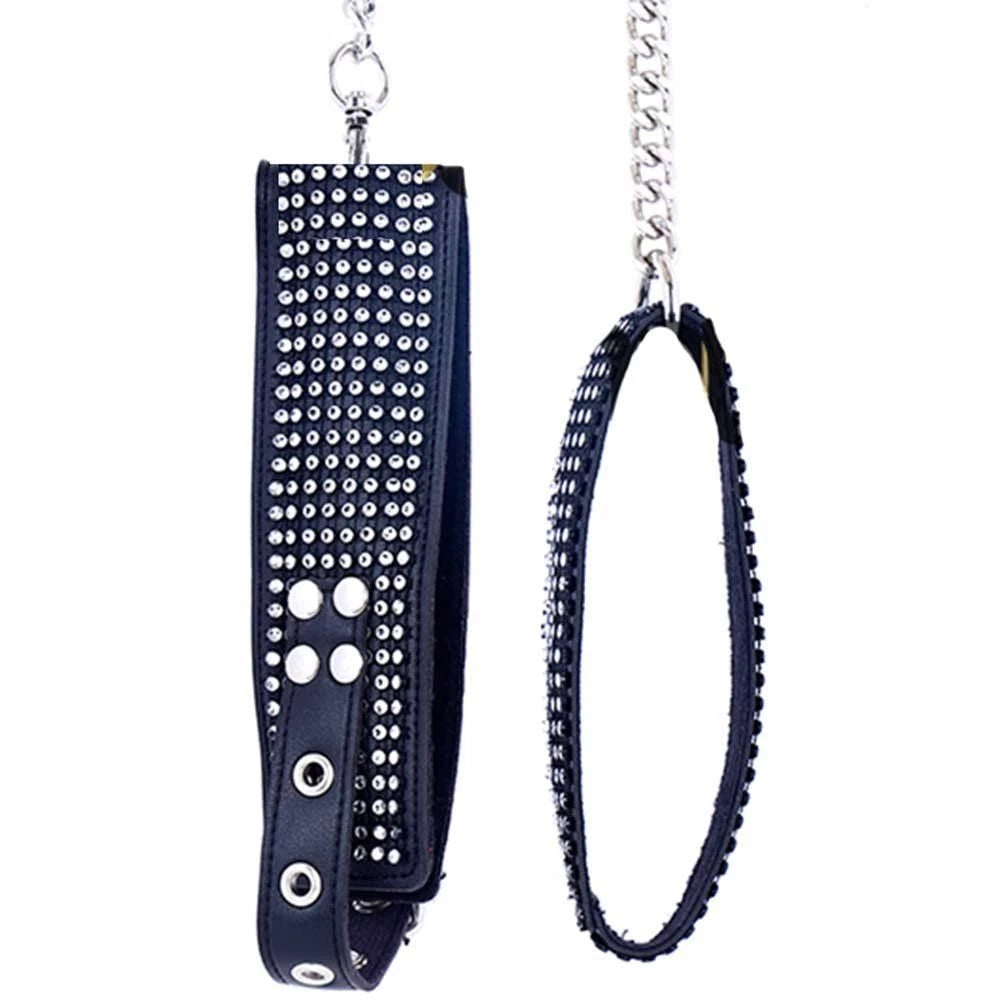 Frowzer Fetish Fantasy Series Diamond Collar Taşlı Fetiş Tasma-Siyah