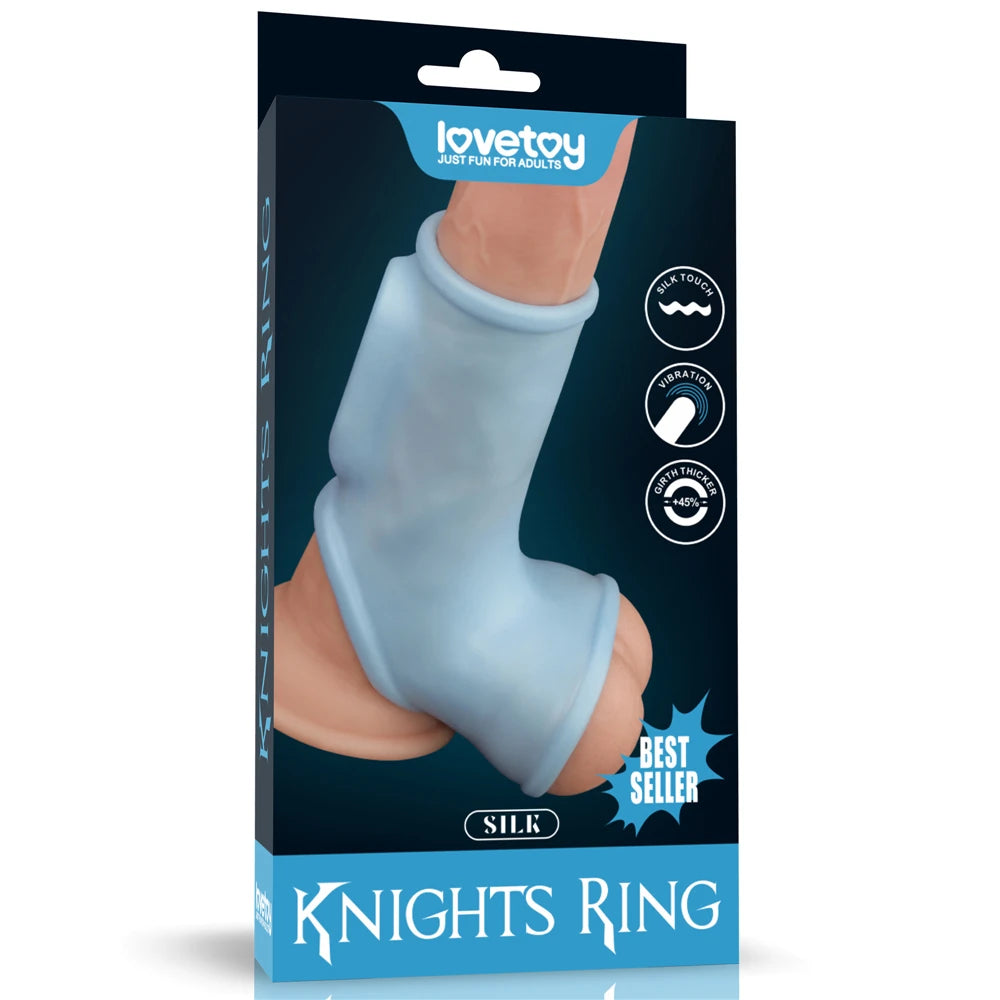 Lovetoy Vibrating Silk Knights Ring Scrotum Sleeve Titreşimli Penis Kılıfı LV343125