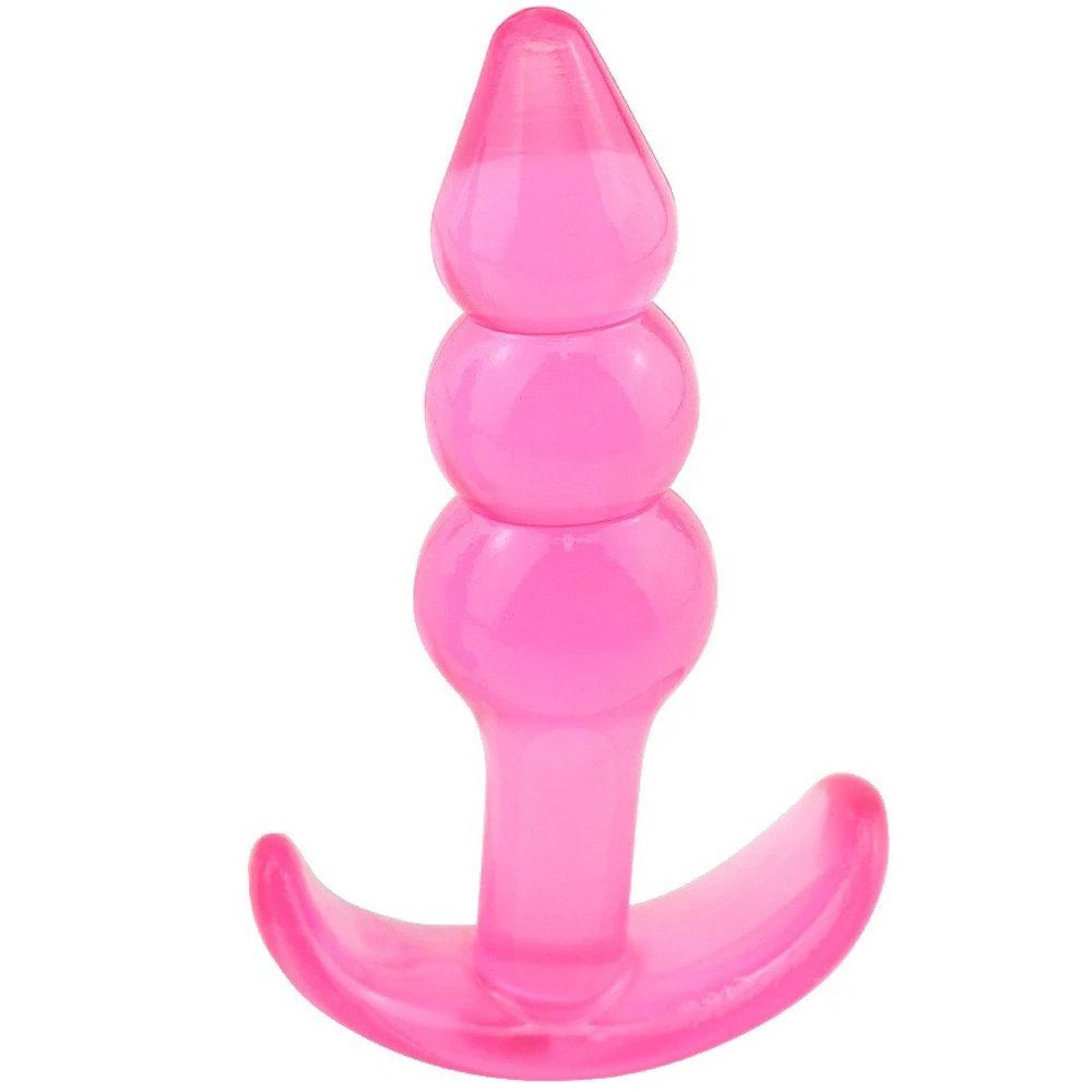 Frowzer Anal Fantasy Ribbled Silicone Jelly Butt Plug Anal Alıştırıcı-Pink