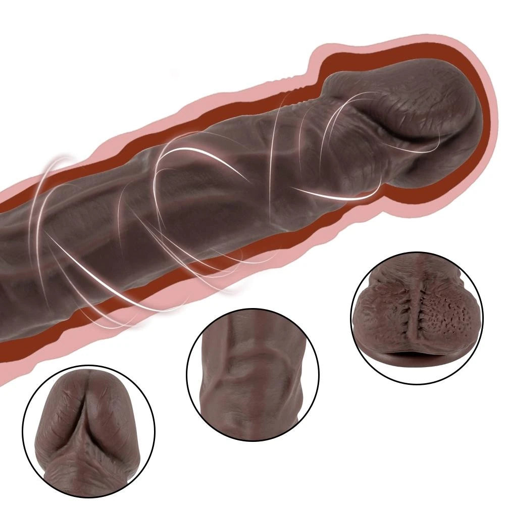 Xise Dildo Series Knight Flexible Realistik Penis XS-WBC10002-Brown