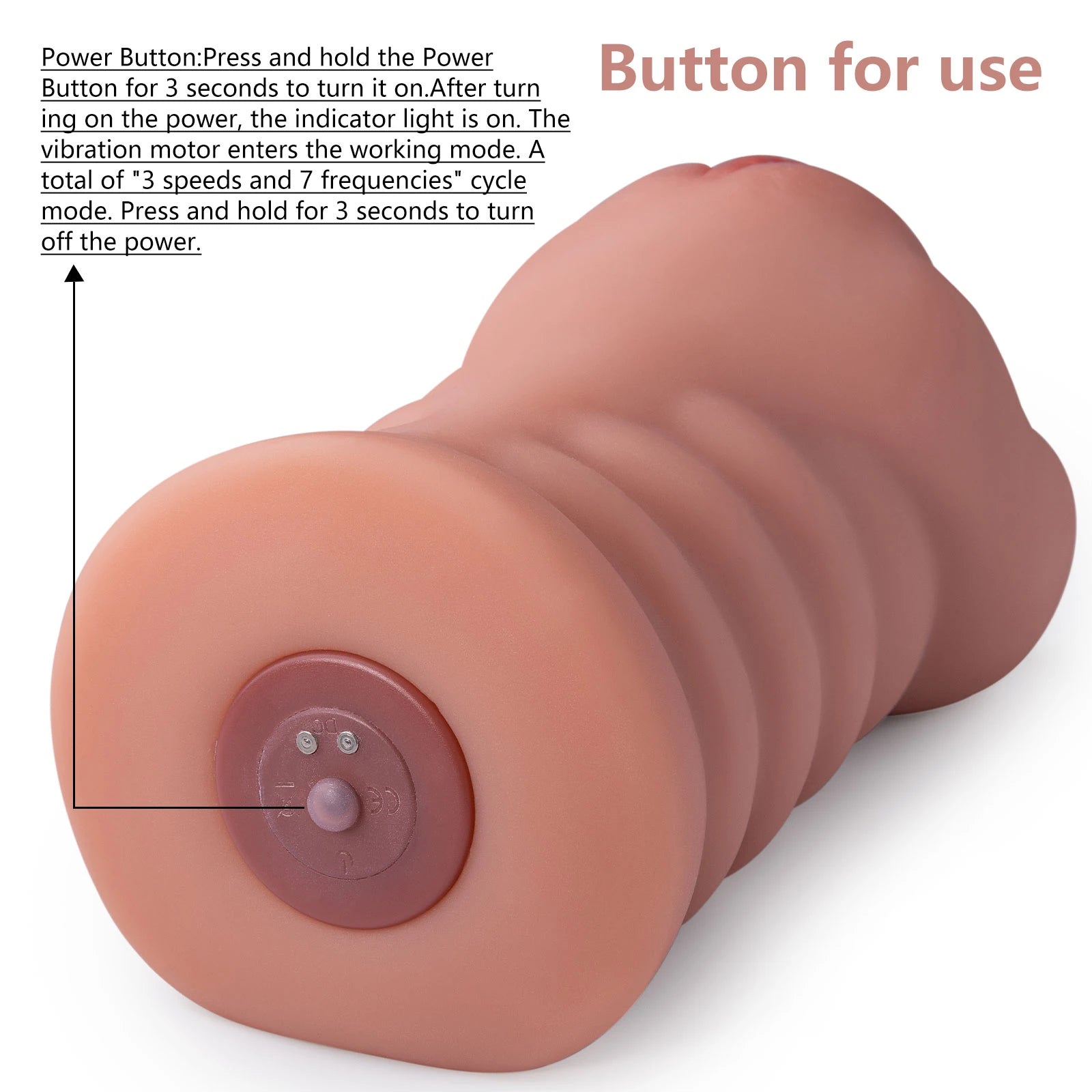 Shequ Ramar Vibrating Pussy Titreşimli Anal ve Vajinal Masturbator SQ-MAV60128