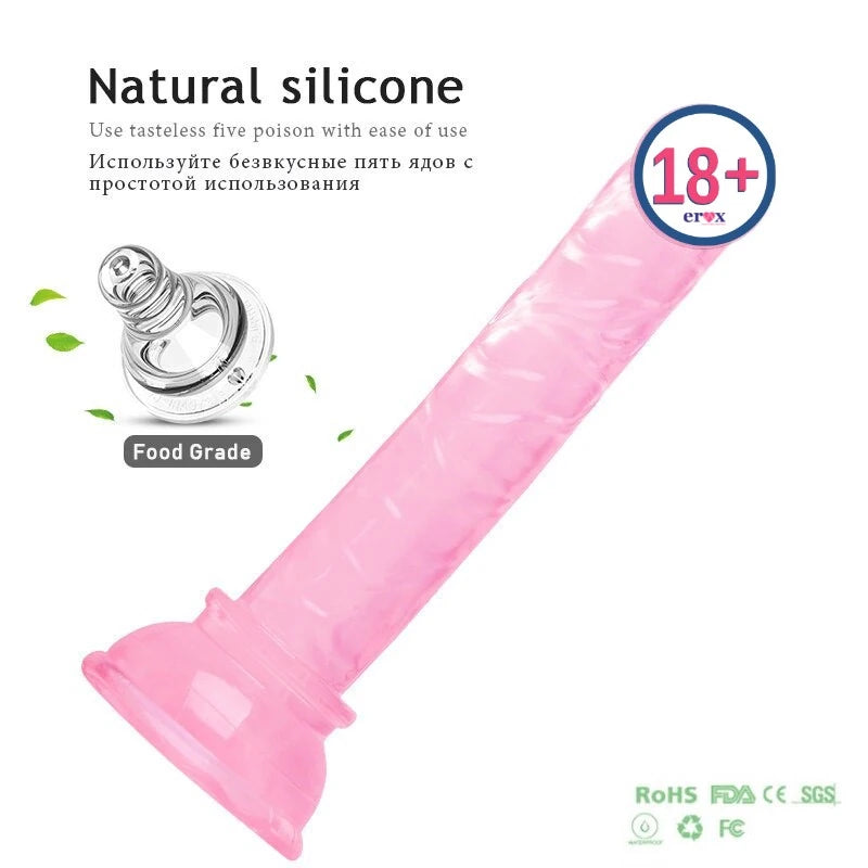 Frowzer Jelly Silicone 14.5 cm Anal ve Vajinal Realistik Penis-Pink