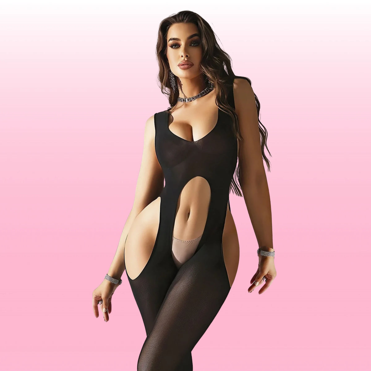 Frowzer She Fantasy Wear Özel Bölgesi Açık Seksi Vücut Çorabı