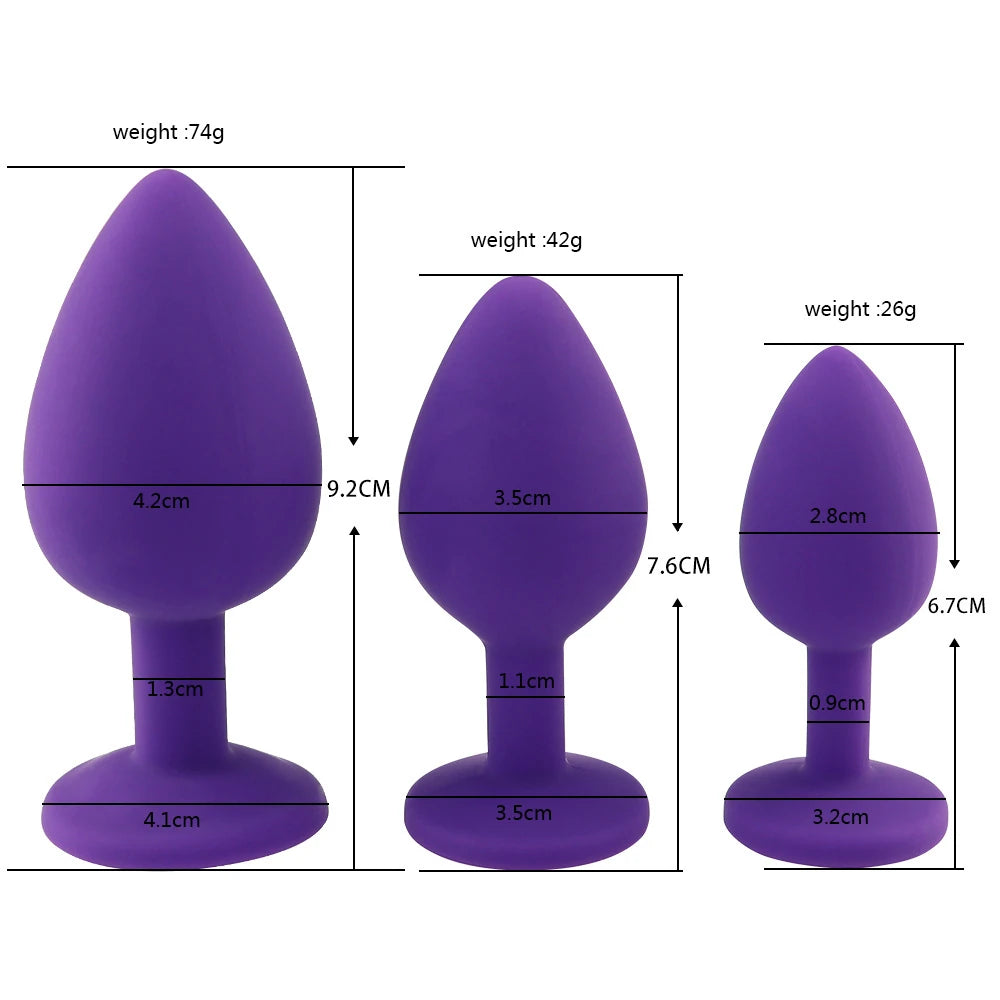 Frowzer Safe Body Purple Silicone Large Yeşil Taşlı Silikon Anal Plug