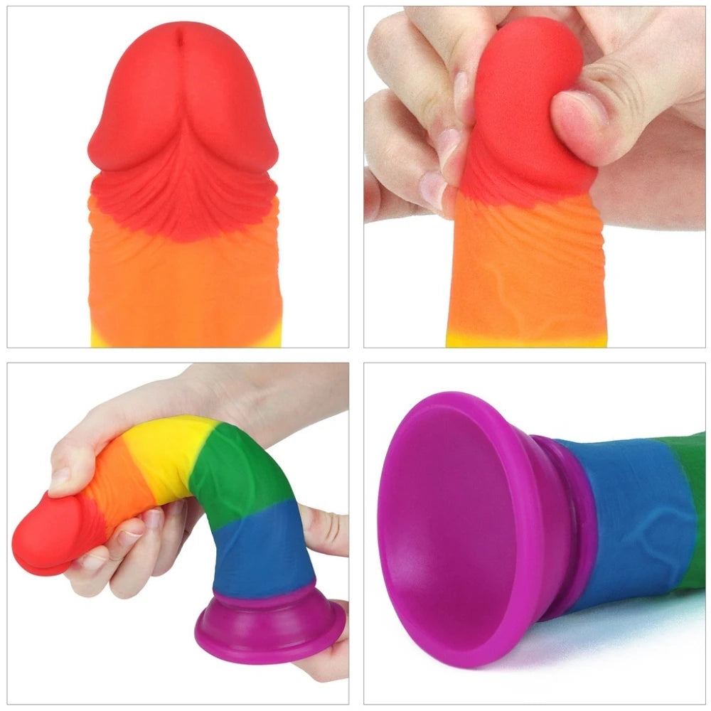 Lovetoy Prider Dildo 18.5 cm Renkli Soft Doku Realistik Penis LV410025