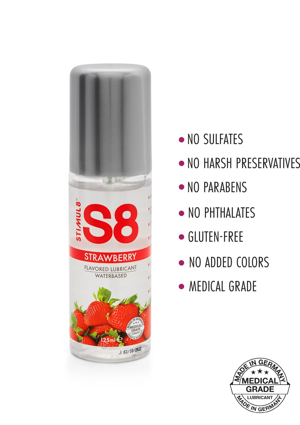S8 Su Bazlı Çilek Aromalı 125ml Kayganlaştırıcı