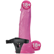 Lovetoy Jelly Studs Pink Large 20 cm Belden Bağlamalı Jel Dildo LV3100