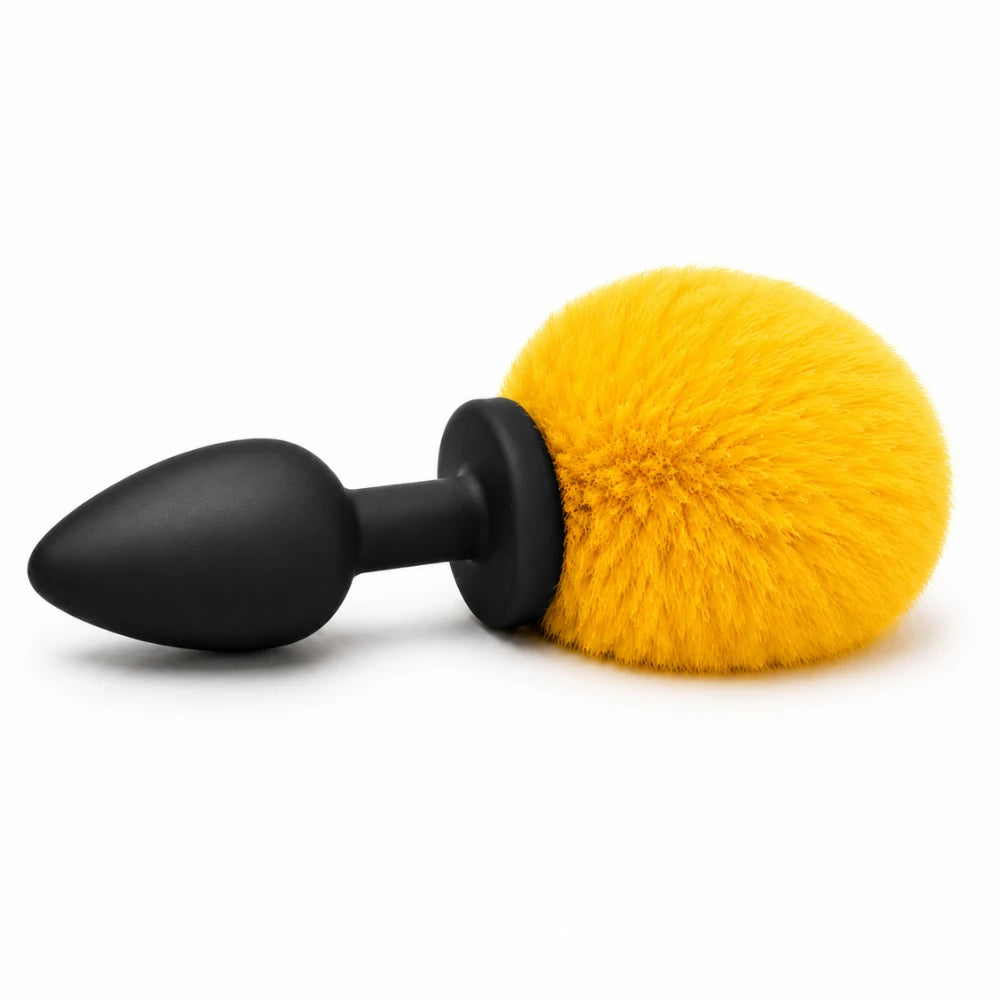 Frowzer Anal Fantasy Luxury Black Silicone Bunny Tail Yellow Kuyruklu Anal Plug
