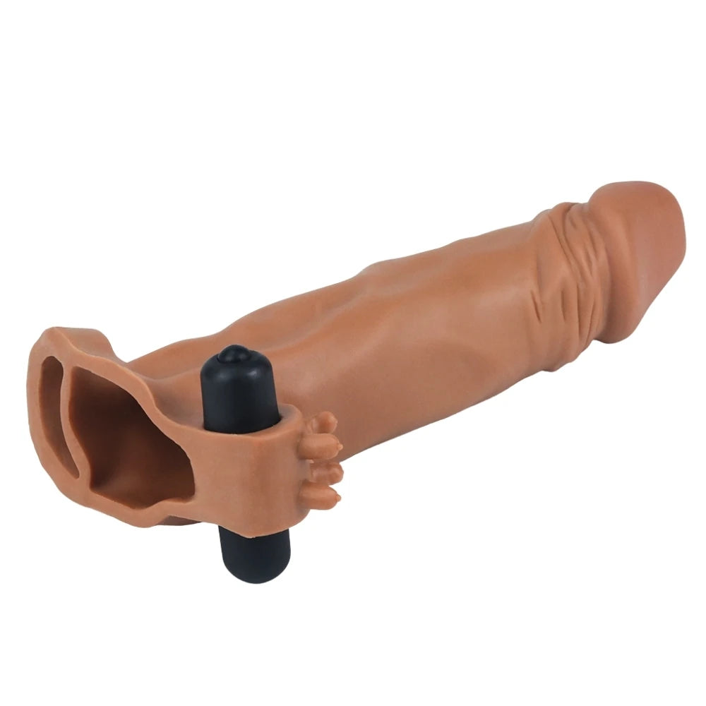 Lovetoy X-Tender 4 Cm Dolgulu Realistik Titreşimli Penis Kılıfı Melez