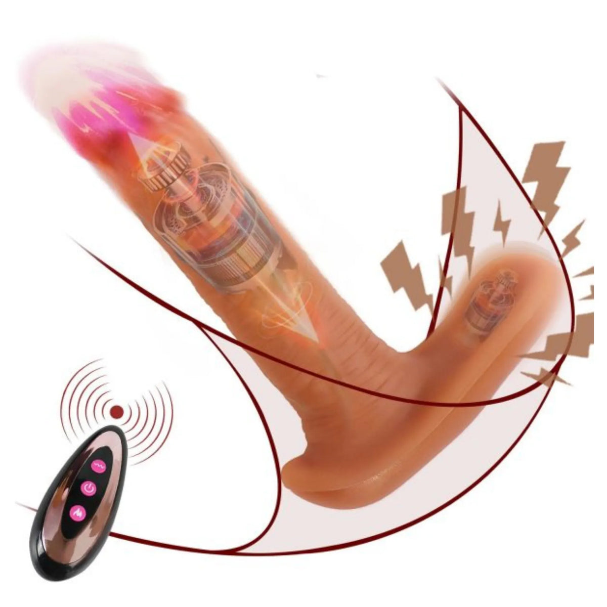 Frowzer The Dick 4 İn 1 Isıtmalı ve Uzaktan Kumandalı Harekeli Dildo