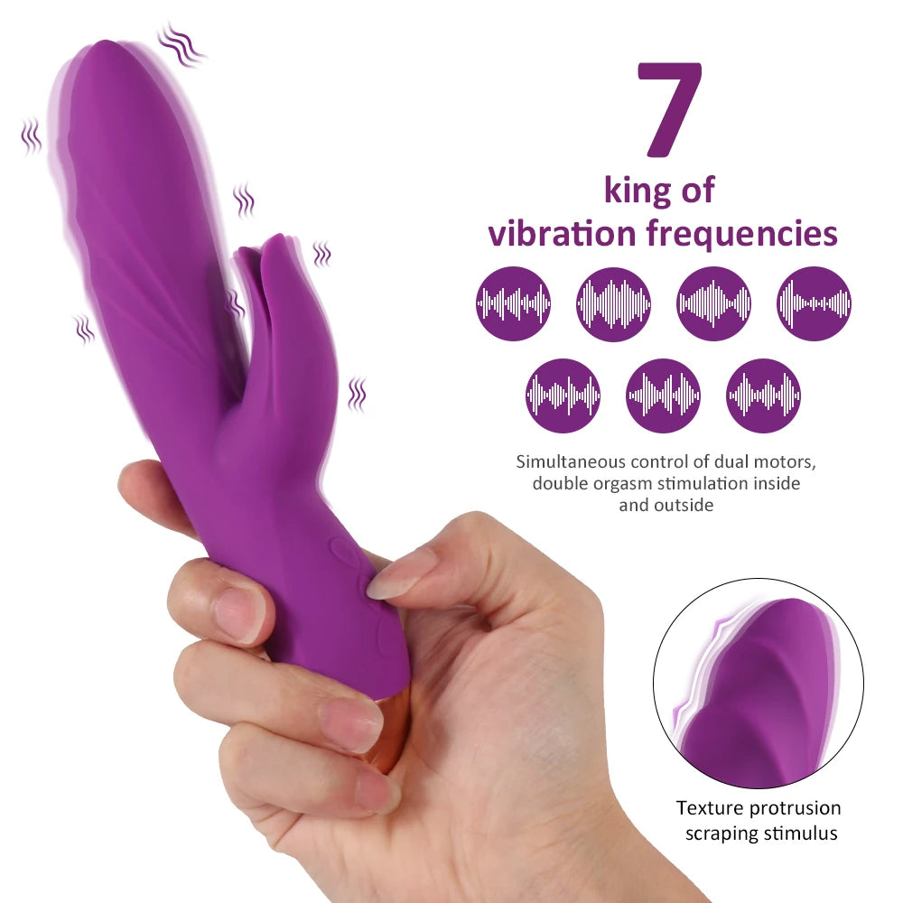 Shequ Booker 7 Mod Çift Stimülasyon Rabbit Vibratör SQ-V10115