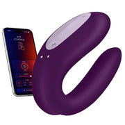 Satisfyer Double Joy Telefon Uyumlu Çiftler İçin Vibratör-Purple