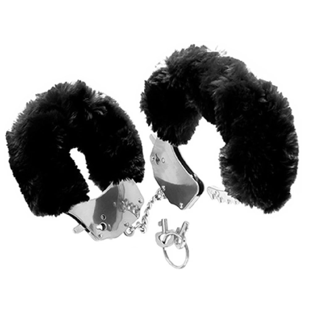 Frowzer Fetish Fantasy Series Metalic Hand Cuffs Peluşlu Metal Kelepçe-Siyah