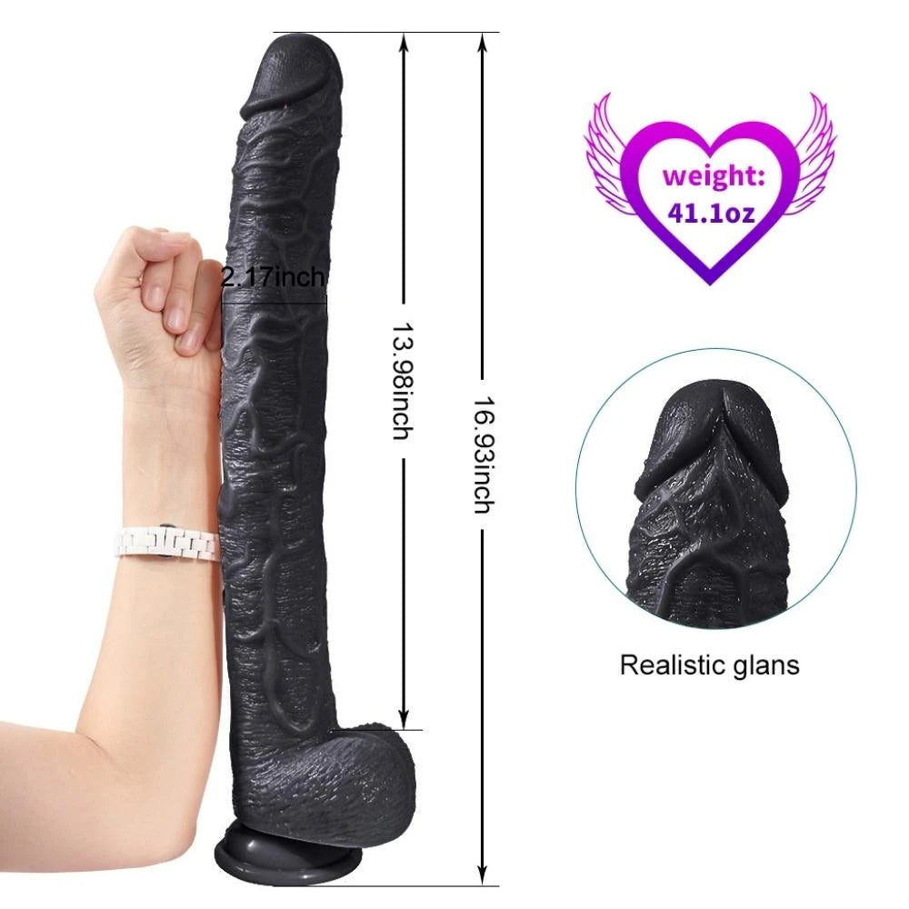 Xise Dildo Series Huoer Flexible 43 cm Realistik Büyük Penis XS-WBC10068-Black