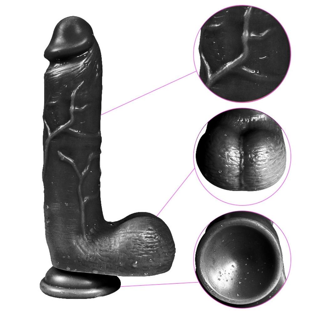 Xise Dildo Series Adam Rubber  21 cm Realistik Zenci Penis XS-WBC10012-Black