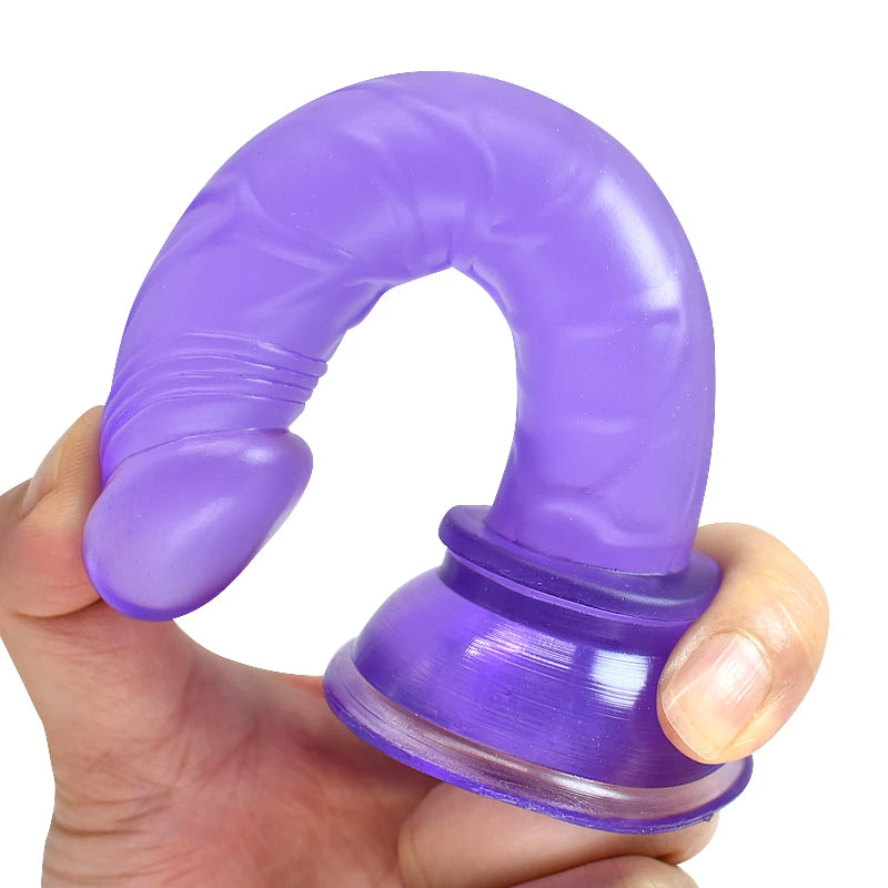 Frowzer Jelly Strap-On 14.5 cm Balden Bağlamalı Realistik Penis-Purple