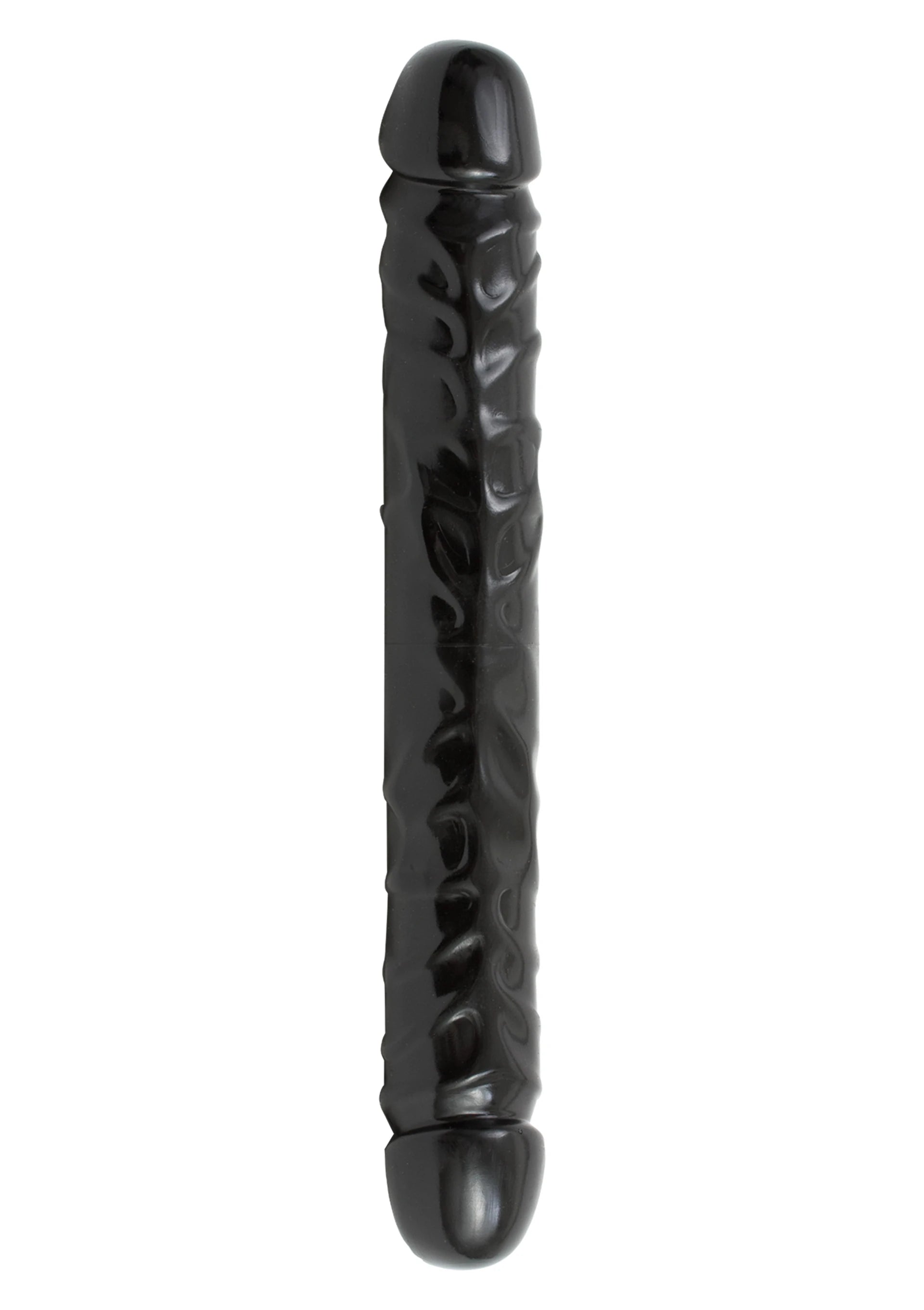 Doc Johnson Jr. Veined 30 Cm Çift Taraflı Realistik Jel Penis-Siyah