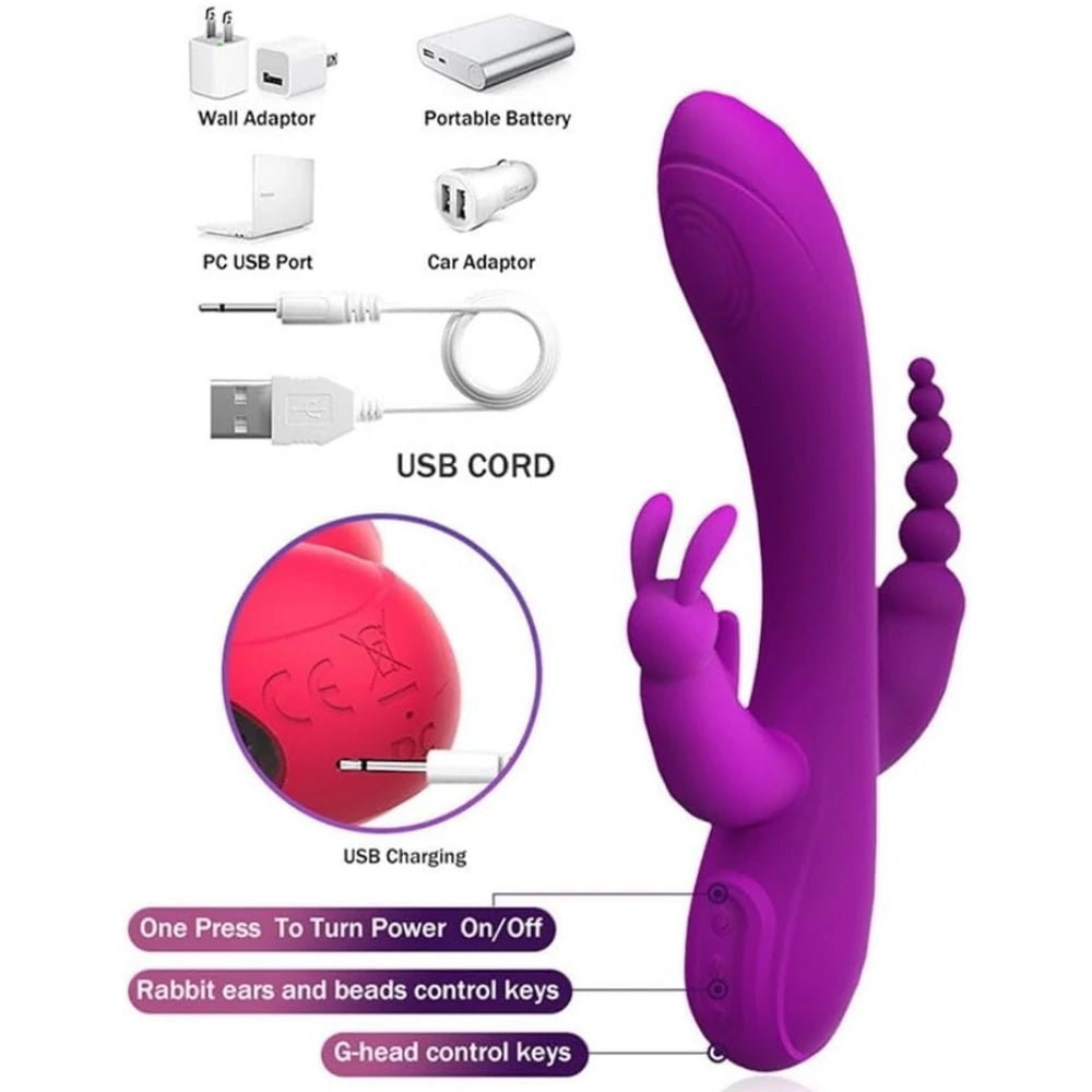 Frowzer World Meilisa 3 İn 1 Clitoral Massager Rabbit Vibratör