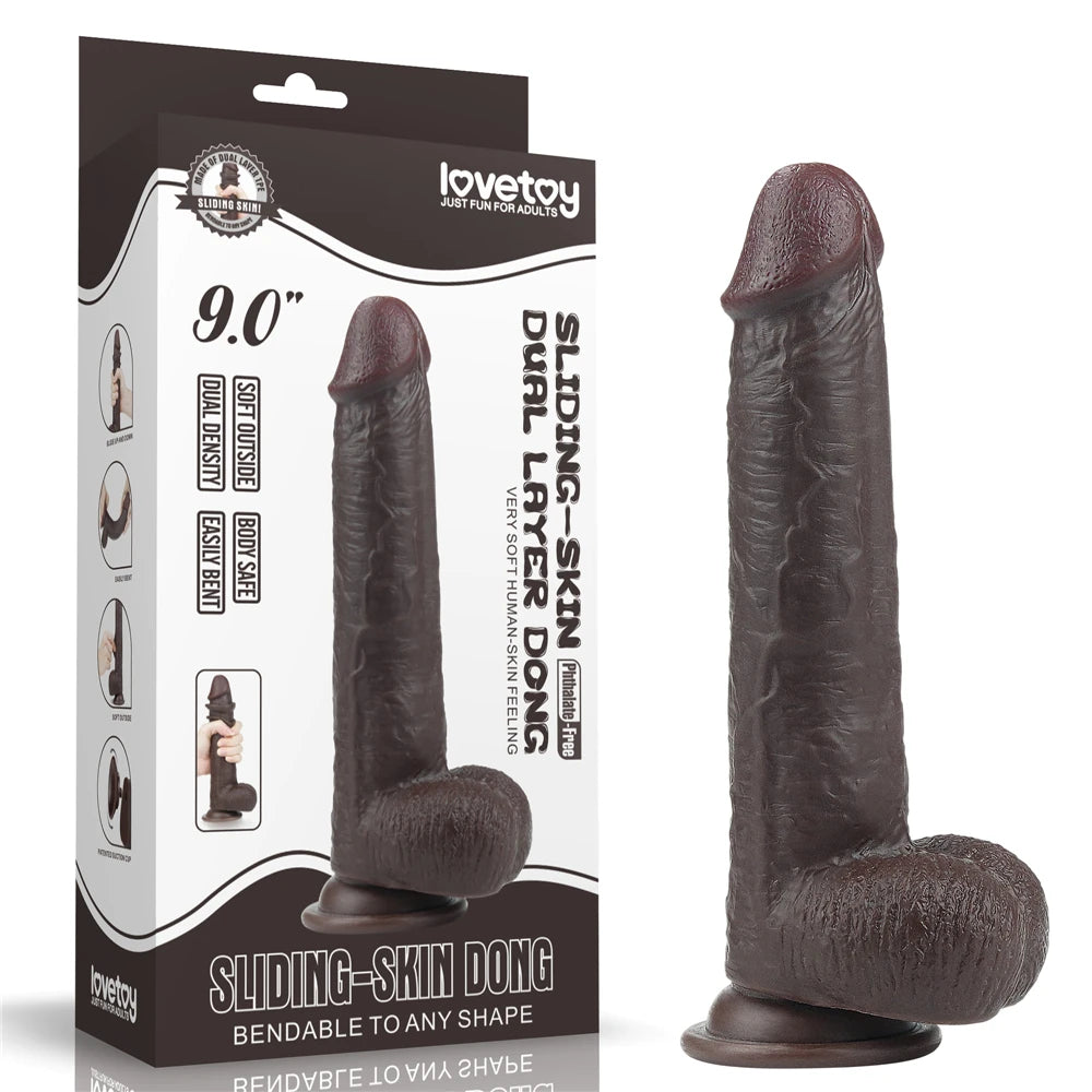Lovetoy Sliding Skin Dildo Hareketli Deri Özellikli 23 Realistik Zenci Penis