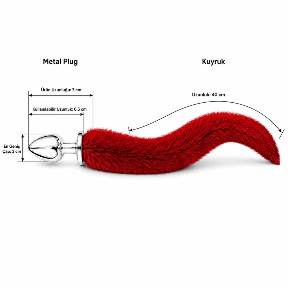 Frowzer Anal Fantasy Tail Kırmızı Tilki Kuyruklu Metal Anal Plug
