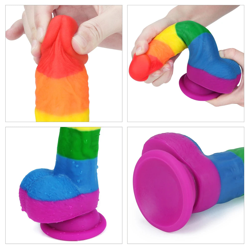 Lovetoy Prider Dildo 20 cm Renkli Soft Doku Realistik Penis LV410027
