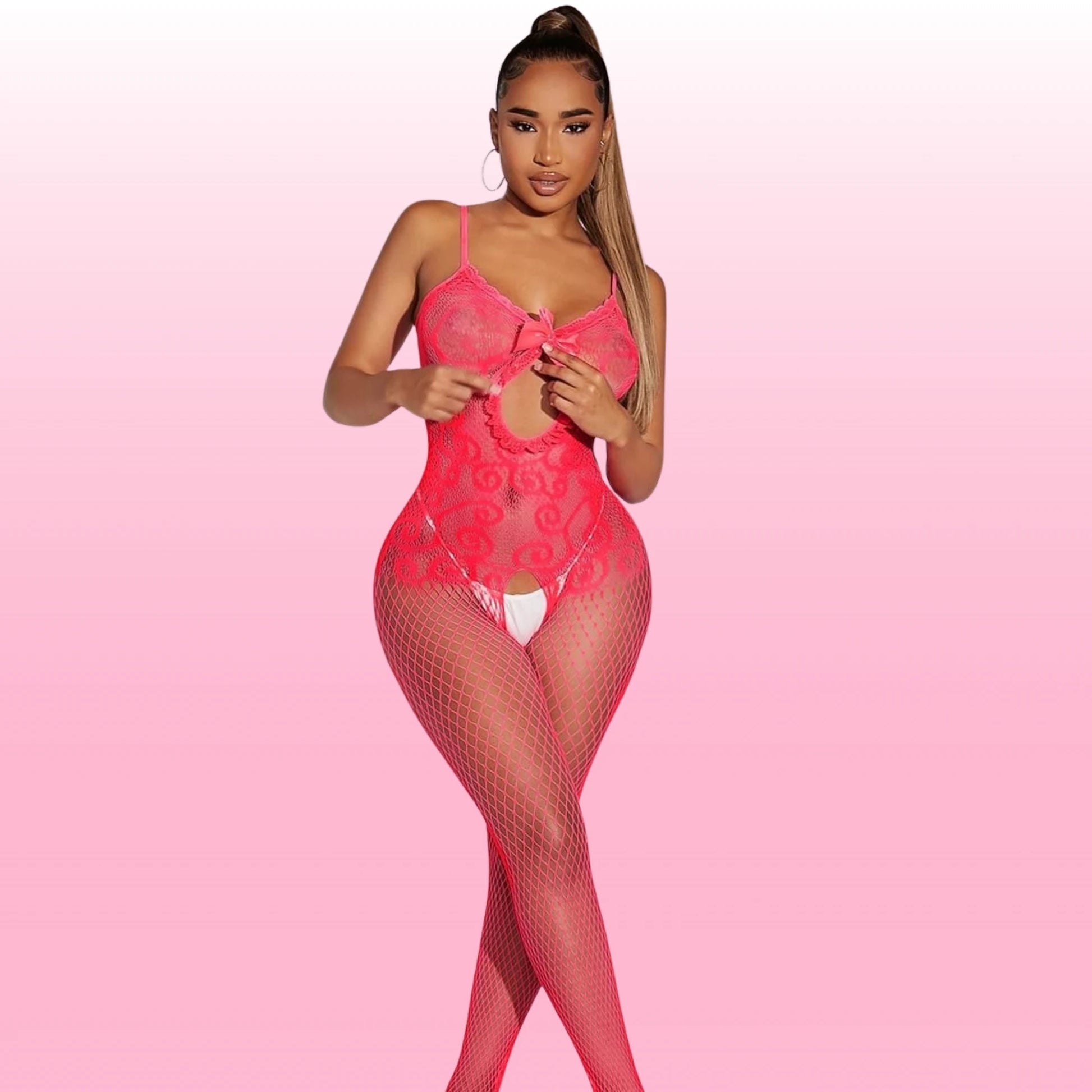 Erox She Fantasy Wear Fileli Detaylı Seksi Vücut Çorabı