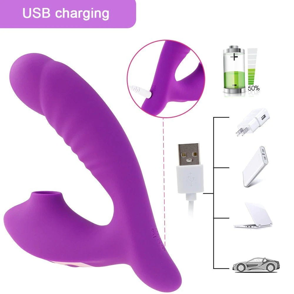 Frowzer Emiş Güçlü ve G-Stimulant 10 Mod Vibrator Mor