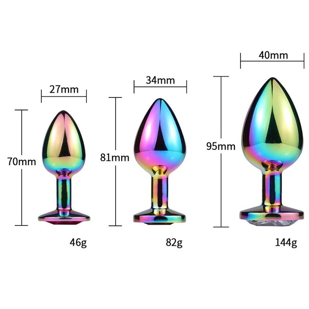 Frowzer Rainbow Hot Cooling Pink Small Anal Metal Plug