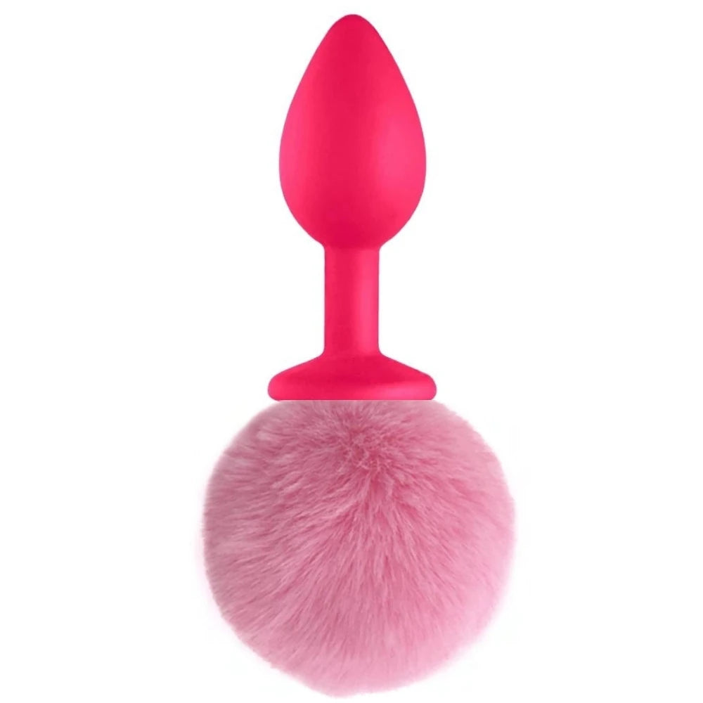 Frowzer Luxury Pink Silicone Bunny Tail Rose Kuyruklu Anal Plug