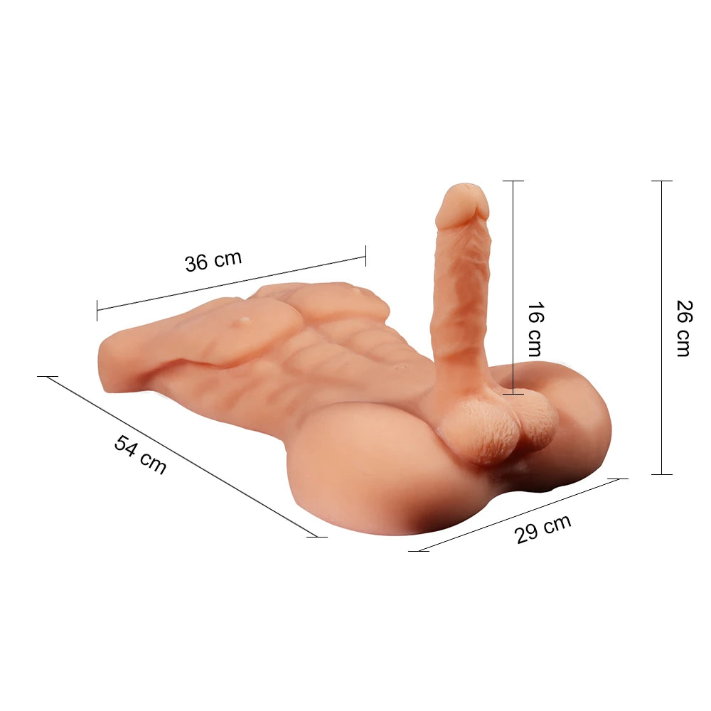 Xise Daniel Yarım Vücut Realistik Penisli Erkek Masturbator XS-MA30008-Flesh