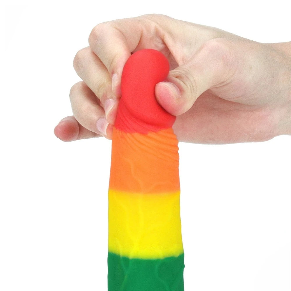 Lovetoy Prider Dildo 18.5 cm Renkli Soft Doku Realistik Penis LV410025