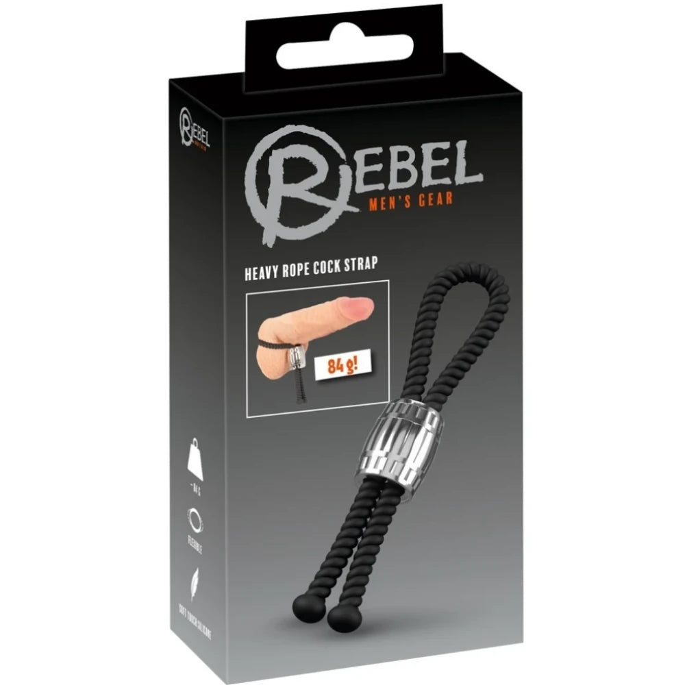 Rebel Men's Gear Heavy Rope Cock Strap Ayarlanabilir Penis Halkası