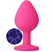 Erox Safe Body Pink Silicone Küçük Mor Taşlı Silikon Anal Plug